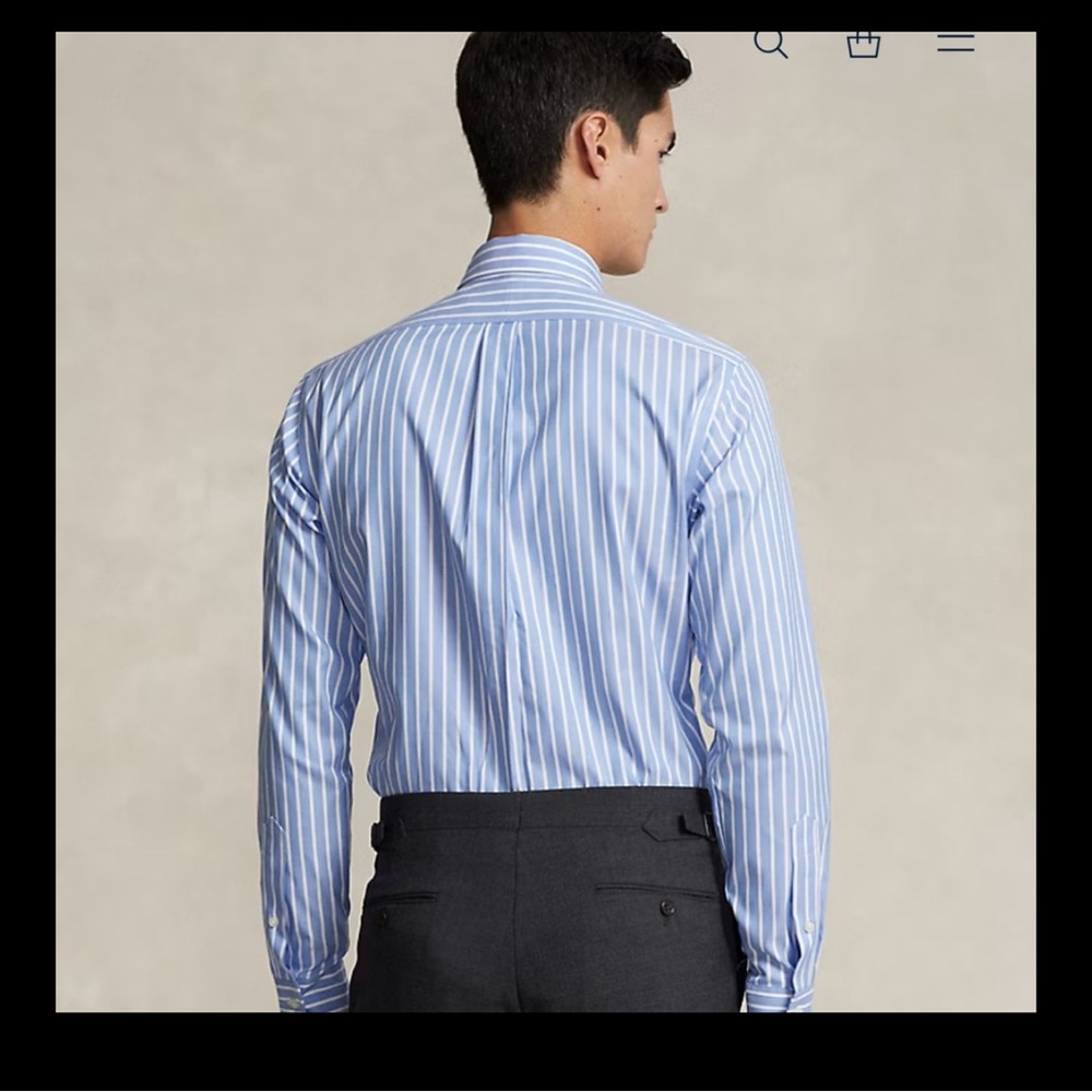 Polo by Ralph Lauren Vintage Striped Oxford Shirt | Blue & White | Size Large